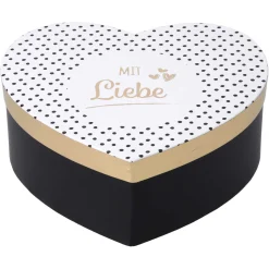 Geschenkbox g1 Herzform, gold, 19,5 x 16,5 x 7 cm