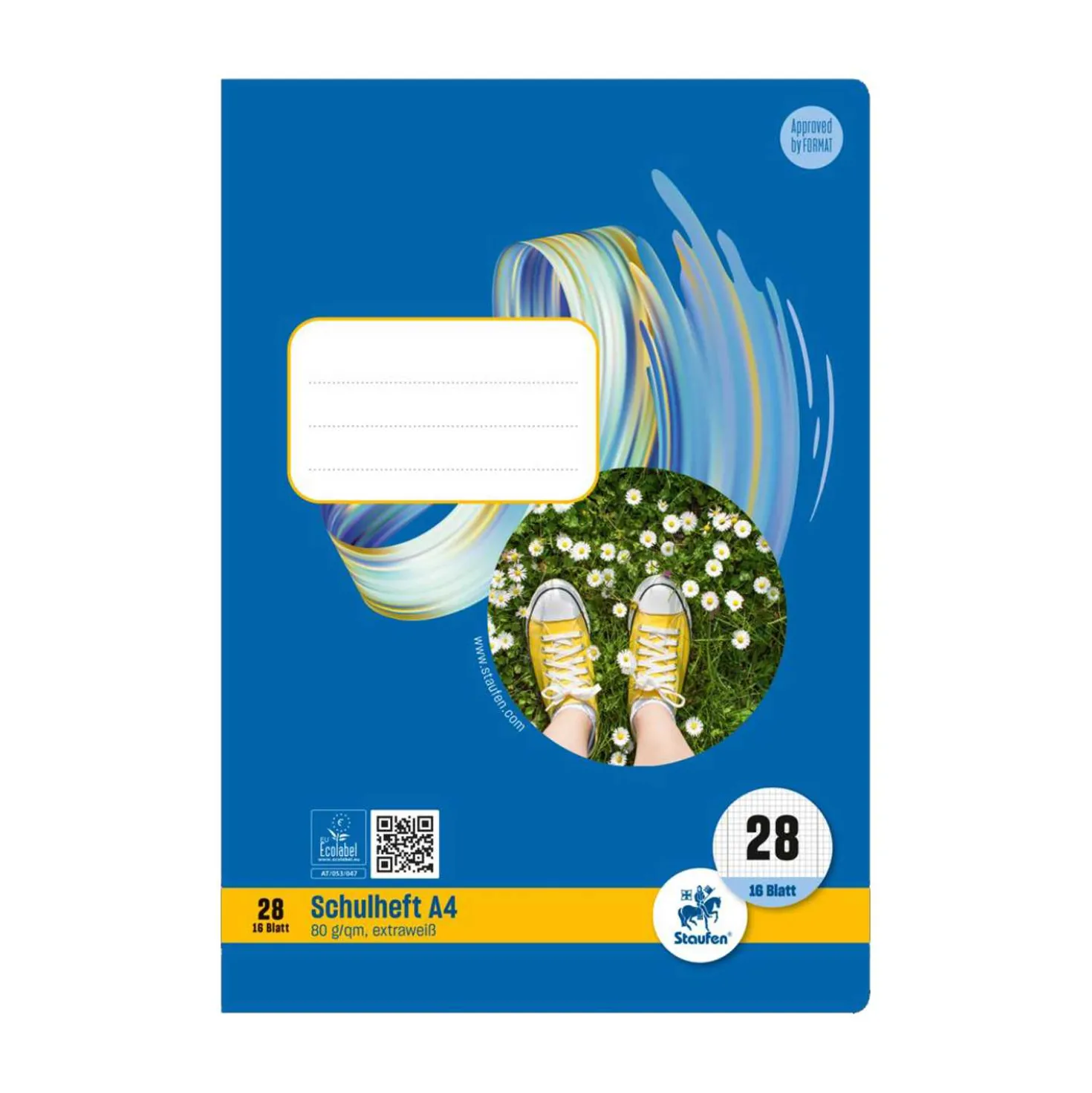 Heft A4 Nr. 28 kariert mit Rand, 80 g, 16 Blatt
