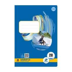 Heft A4 Nr. 28 kariert mit Rand, 80 g, 16 Blatt