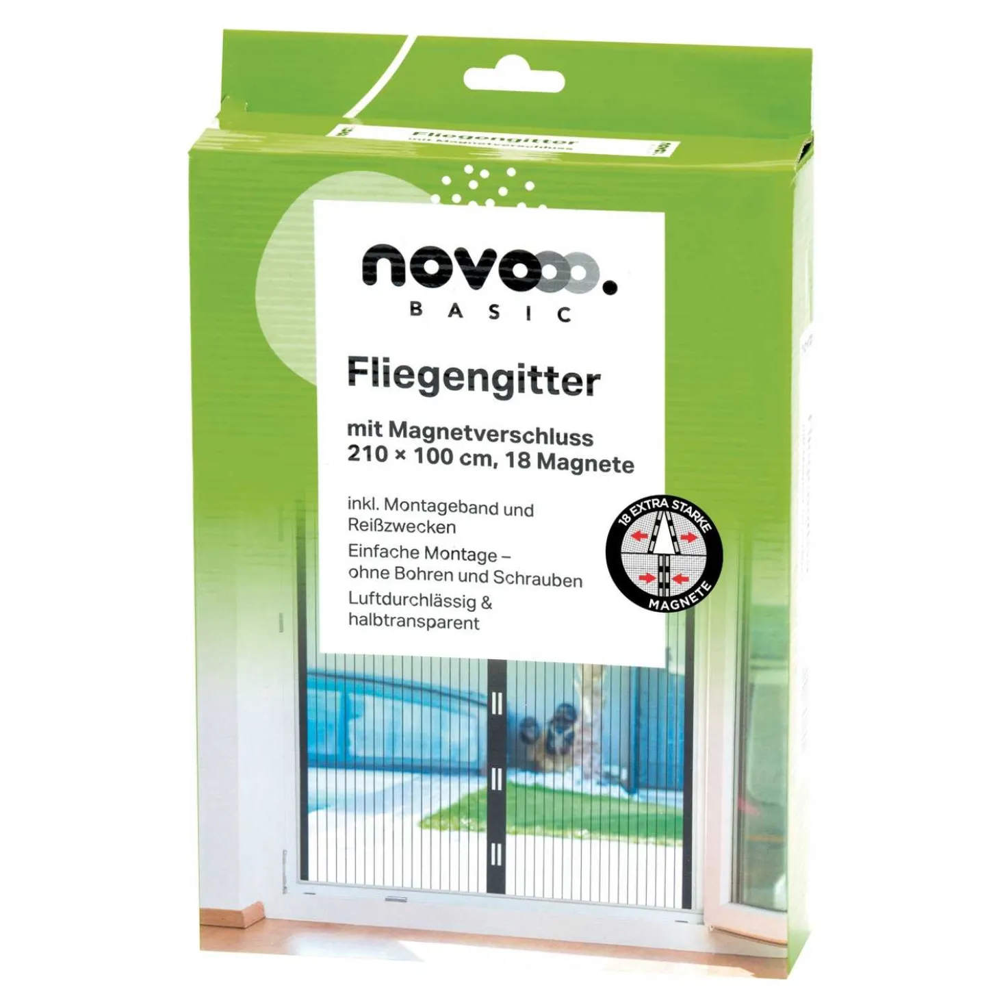 novooo Fliegengitter Tür magnetisch ca, 100 x 220 cm