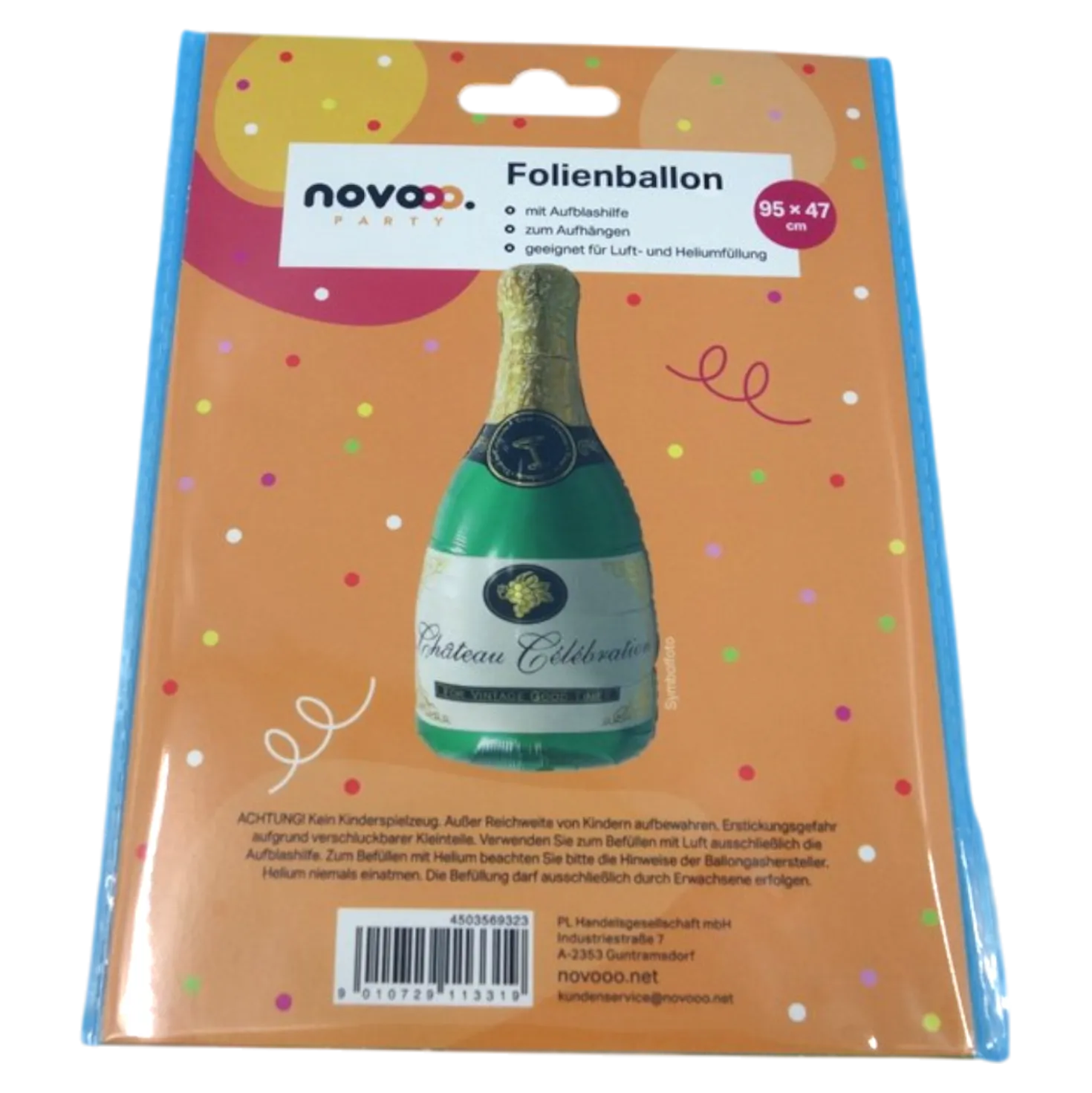 novooo Folienballon Sektflasche