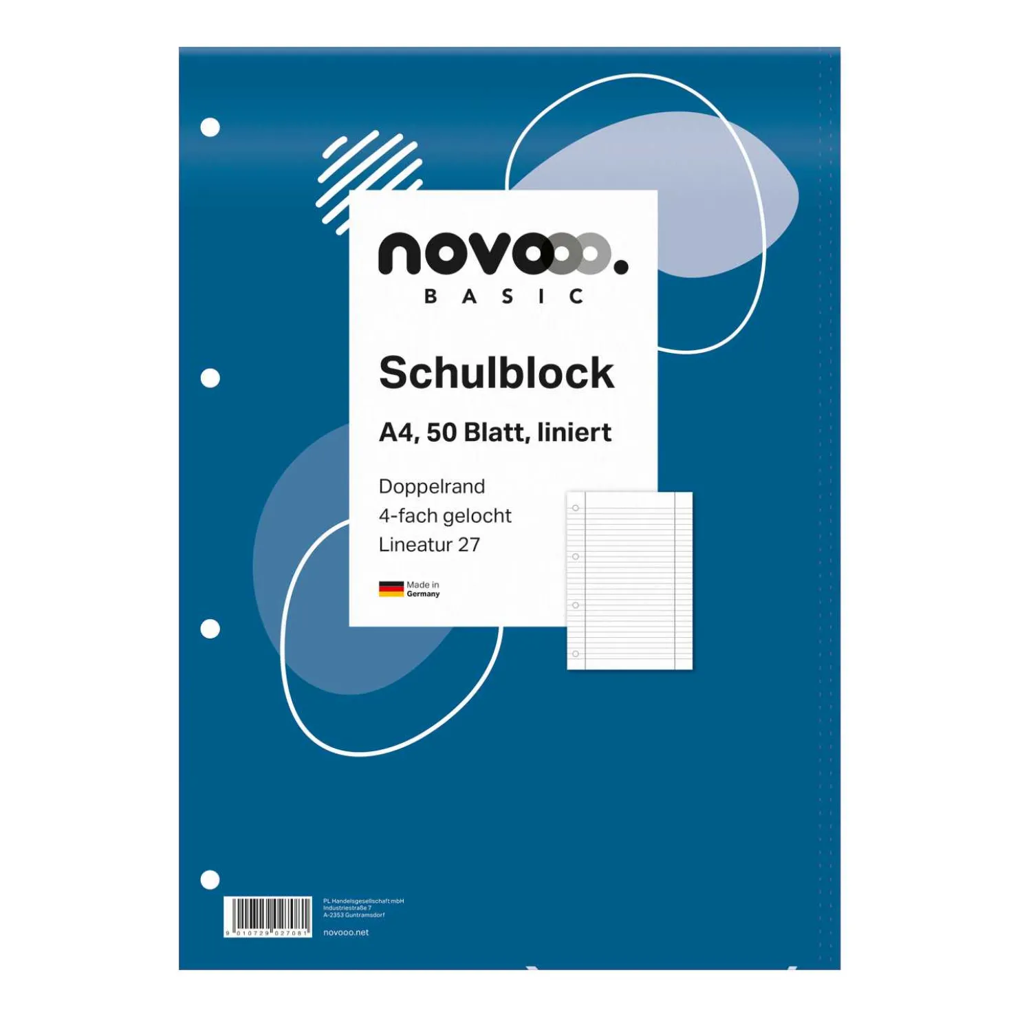 novooo Schulblock A4 liniert Lin27