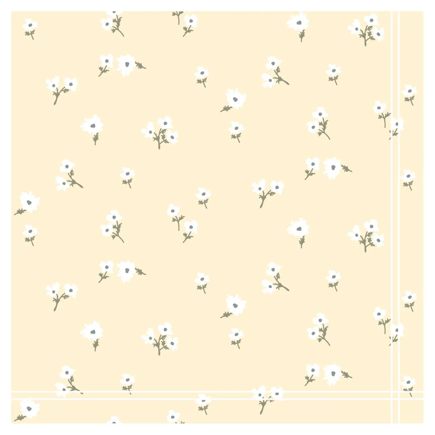 Servietten Blumen hellgelb, 33 x 33 cm, 20 Stück