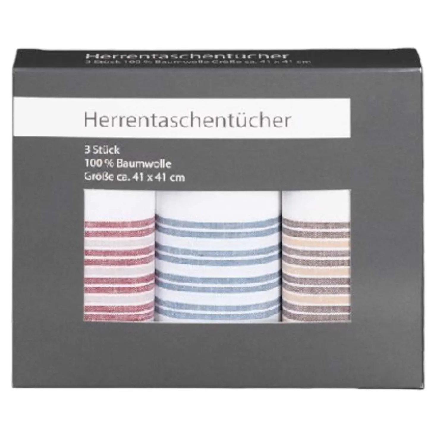 Taschentücher für Herren, 41 x 41 cm, 3 Stück