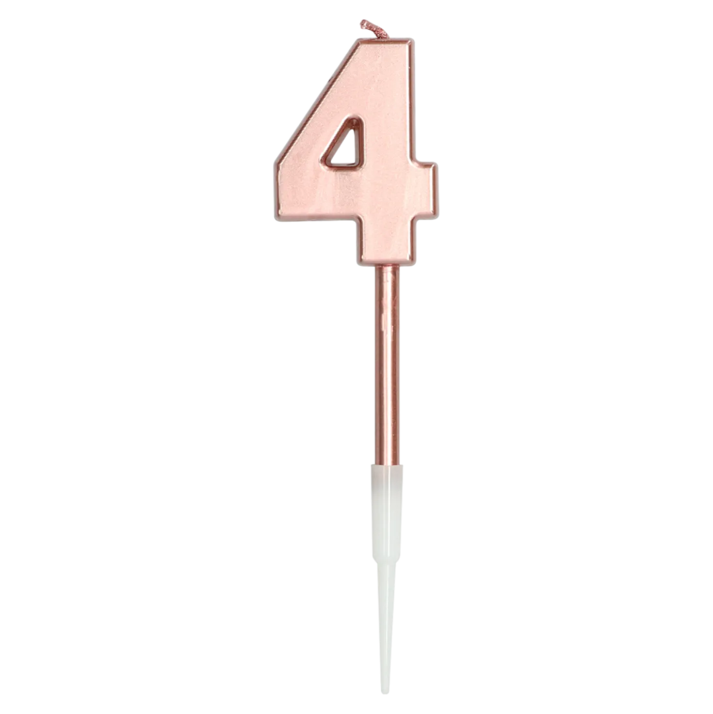 Zahlenkerze 4 rosé metallic